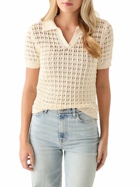 Oak & Trellis Mesh Collar Top Large